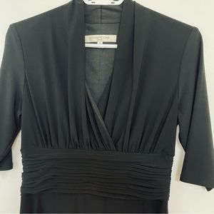 Evan Picone black ruched swing dress